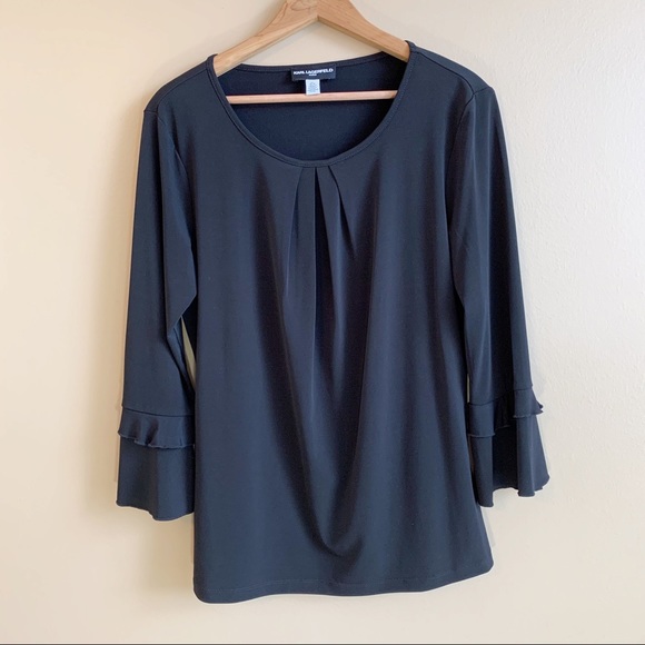 Karl Lagerfeld Tops - Karl Lagerfeld career blouse ruffle RELISTED